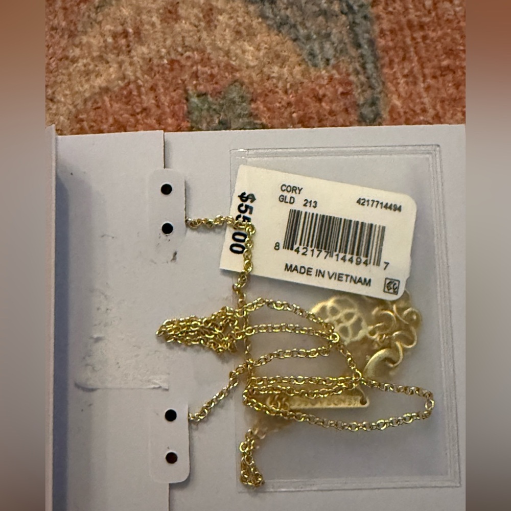 Kendra Scott 14k-Gold Cory Semiprecious Slate Cats Eye Stone Pendant Necklace - Picture 7 of 7